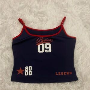 Navy and Red Graphic Tank Top